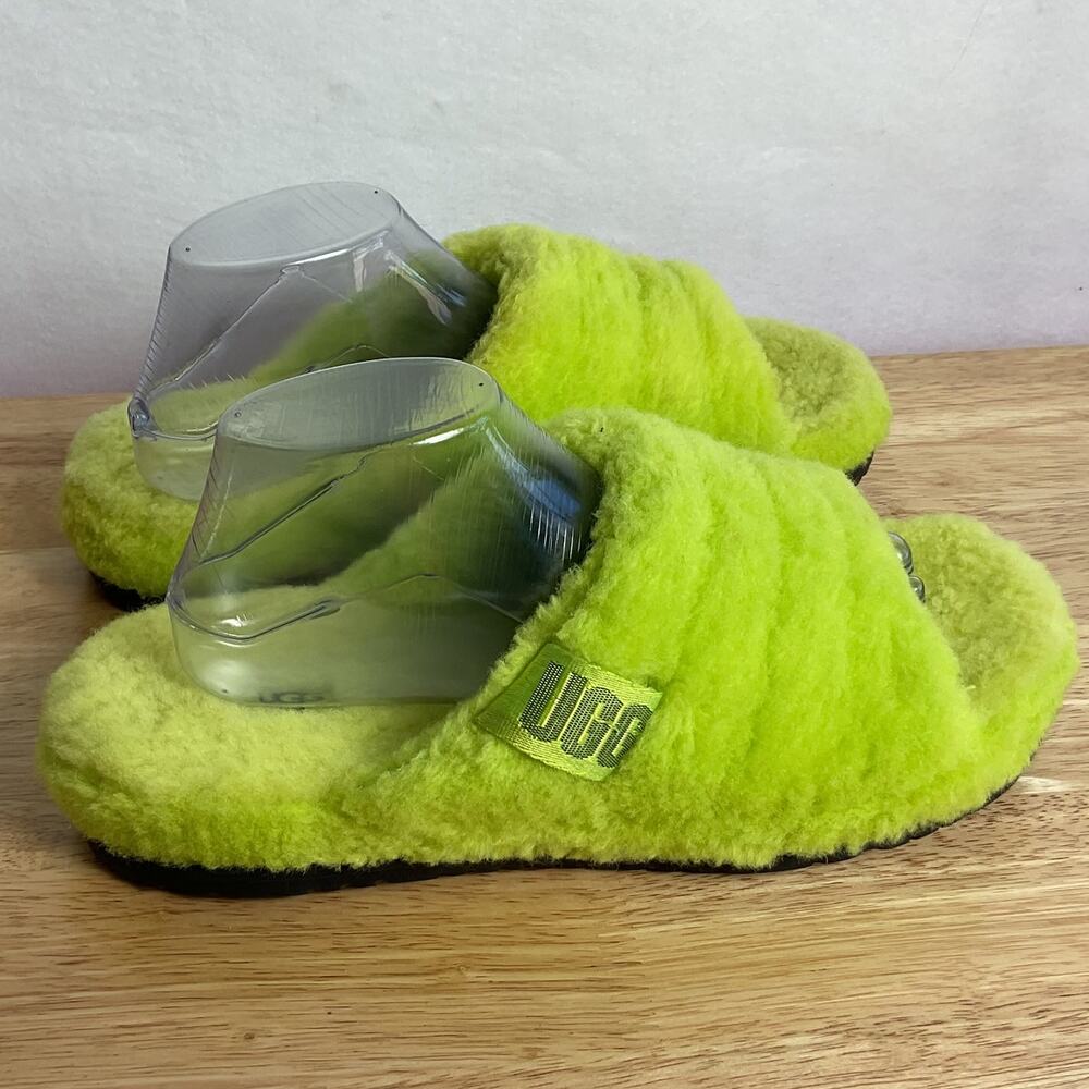 UGG Fluff You Slipper Bright Green 1117473 Mens 8 Womens 10 - Picture 4 of 14